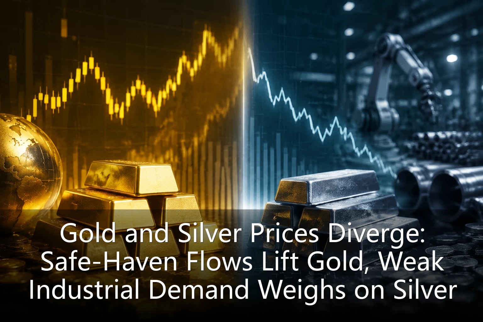 Gold and Silver Prices Diverge: Safe-Haven Flows Lift Gold, Weak Industrial Demand Weighs on Silver