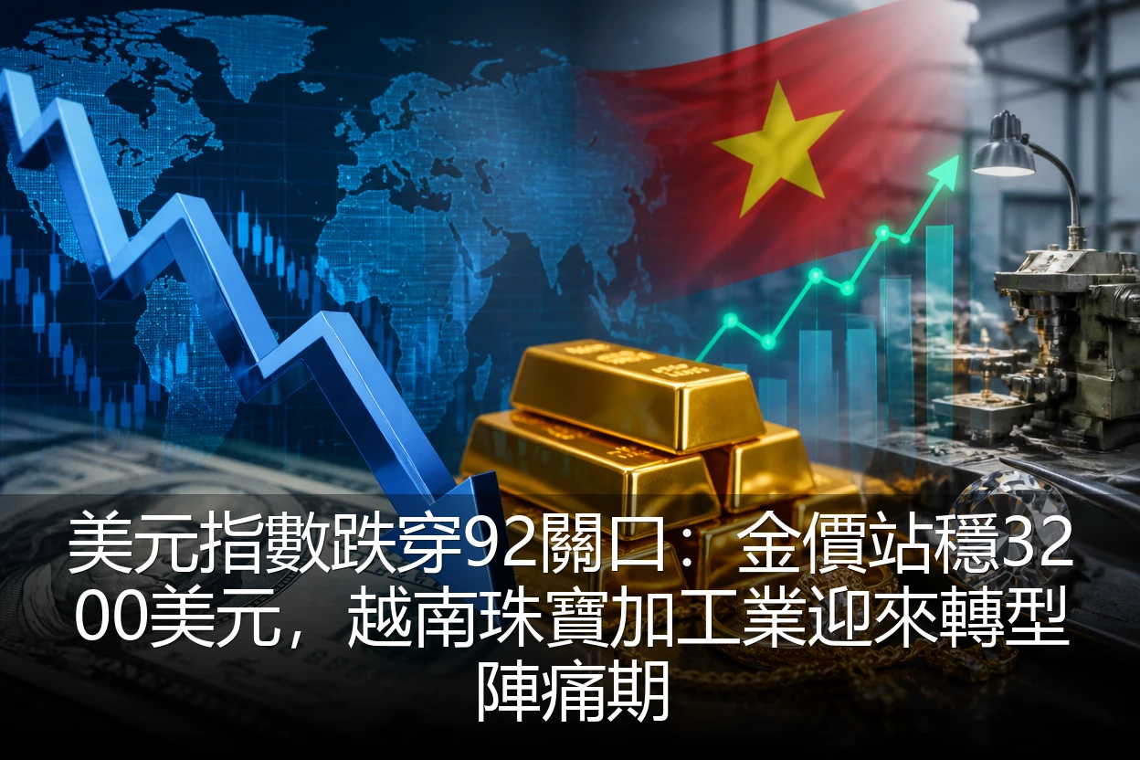 美元指數跌穿92關口：金價站穩3200美元，越南珠寶加工業迎來轉型陣痛期
